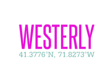 Westerly, RI Coordinates vinyl sticker